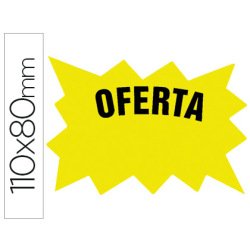 Cartel cartulina etiqueta marcaprecios amarillo fluorescente 110x80 mm bolsa de 50 etiquetas