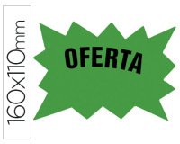 Cartel cartulina etiquetas marcaprecios verde fluorescente 160x110 mm bolsa de 50 etiquetas