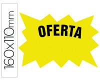 Cartel cartulina etiquetas marcaprecios amarillo fluorescente 160x110 mm bolsa de 50 etiquetas