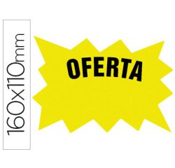 Cartel cartulina etiquetas marcaprecios amarillo fluorescente 160x110 mm bolsa de 50 etiquetas