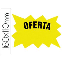 Cartel cartulina etiquetas marcaprecios amarillo fluorescente 160x110 mm bolsa de 50 etiquetas