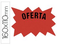 Cartel cartulina etiquetas marcaprecios rojo fluorescente160x110 mm bolsa de 50 etiquetas