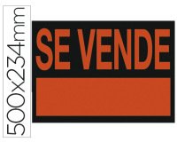 Cartel plastico archivo 2000 \"se vende\" rojo fluorescente 500x234 mm