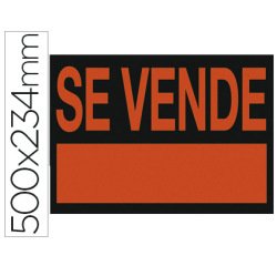 Cartel plastico archivo 2000 \"se vende\" rojo fluorescente 500x234 mm