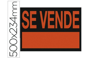 Cartel plastico archivo 2000 \"se vende\" rojo fluorescente 500x234 mm