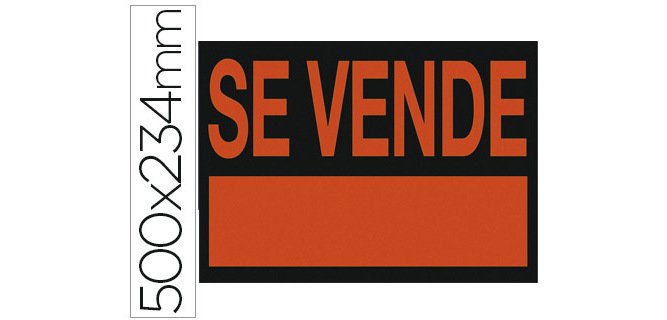 Cartel plastico archivo 2000 \"se vende\" rojo fotoluminiscente 500x230 mm
