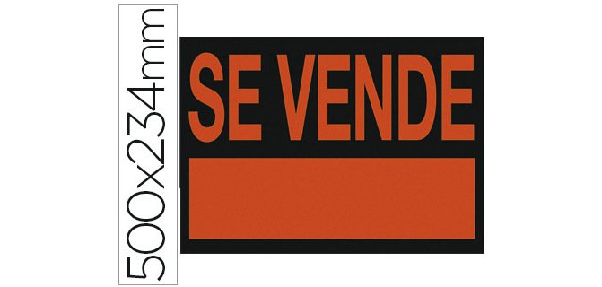 Cartel plastico archivo 2000 \"se vende\" rojo fluorescente 500x234 mm