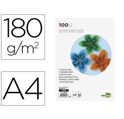 Cartulina liderpapel a4 180g/m2 salmon paquete de 100 hojas