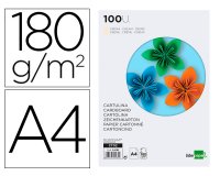 Cartulina liderpapel a4 180g/m2 crema paquete de 100 hojas