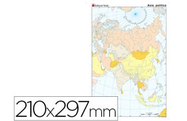 Mapa mudo color din a4 asia politico