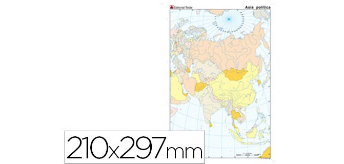 Mapa mudo color din a4 asia politico