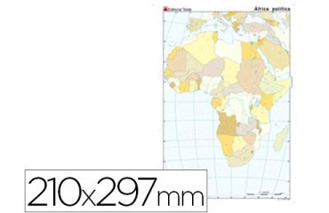 Mapa mudo color din a4 africa politico