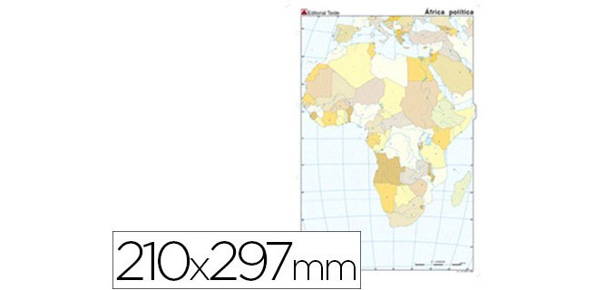 Mapa mudo color din a4 africa politico