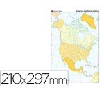 Mapa mudo color din a4 america del norte politico