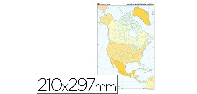 Mapa mudo color din a4 america del norte politico