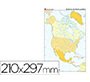 Mapa mudo color din a4 america del norte politico