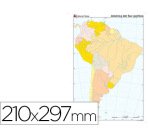 Mapa mudo color din a4 america del sur politico