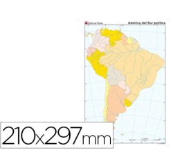 Mapa mudo color din a4 america del sur politico