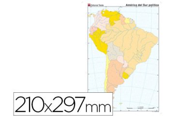 Mapa mudo color din a4 america del sur politico