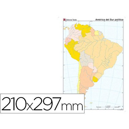 Mapa mudo color din a4 america del sur politico