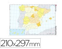 Mapa mudo color din a4 españa politico