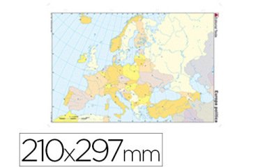 Mapa mudo color din a4 europa politico