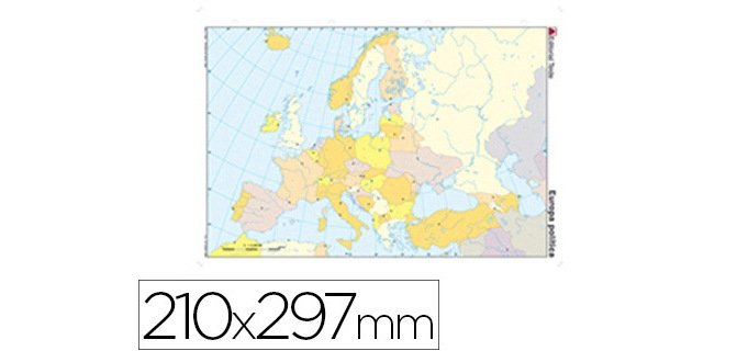 Mapa mudo color din a4 europa politico