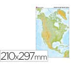 Mapa mudo color din a4 america del norte fisico