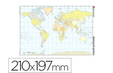 Mapa mudo color din a4 planisferio politico
