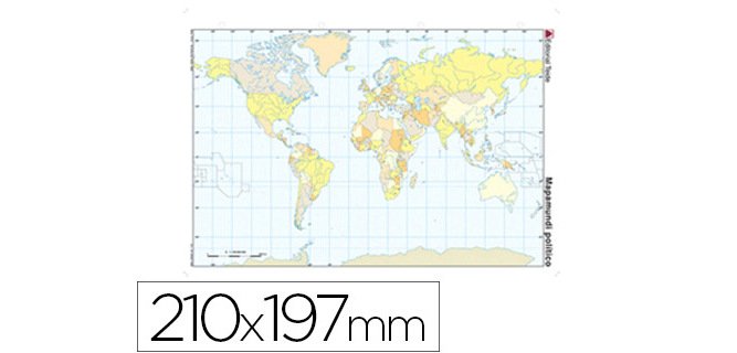 Mapa mudo color din a4 planisferio politico