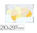 Mapa mudo color din a4 andalucia politico