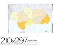 Mapa mudo color din a4 andalucia politico