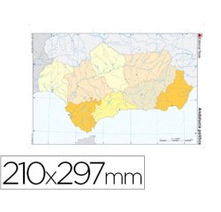 Mapa mudo color din a4 andalucia politico
