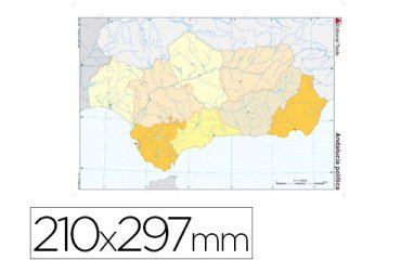 Mapa mudo color din a4 andalucia politico
