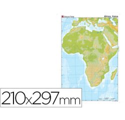 Mapa mudo color din a4 africa fisico