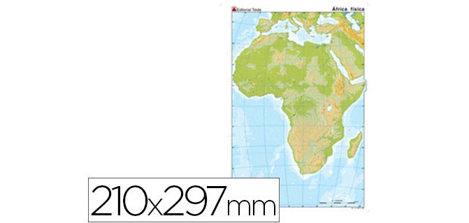 Mapa mudo color din a4 africa fisico