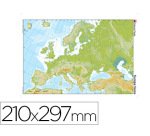 Mapa mudo color din a4 europa fisico
