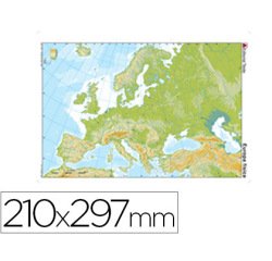 Mapa mudo color din a4 europa fisico
