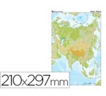 Mapa mudo color din a4 asia fisico