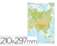 Mapa mudo color din a4 asia fisico