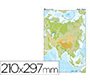 Mapa mudo color din a4 asia fisico