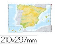 Mapa mudo color din a4 españa fisico