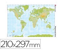 Mapa mudo color din a4 planisferio fisico
