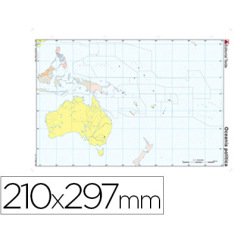 Mapa mudo color din a4 oceania politico