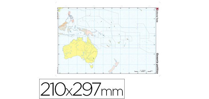 Mapa mudo color din a4 oceania politico