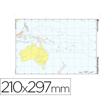 Mapa mudo color din a4 oceania politico