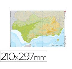 Mapa mudo color din a4 andalucia fisico