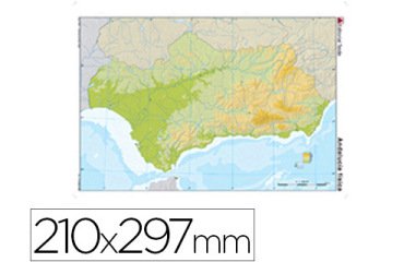 Mapa mudo color din a4 andalucia fisico