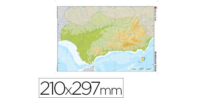 Mapa mudo color din a4 andalucia fisico