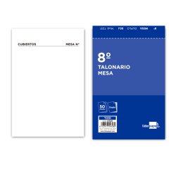 Talonario liderpapel camarero mesa octavo original y copia 231 papel autocopiante